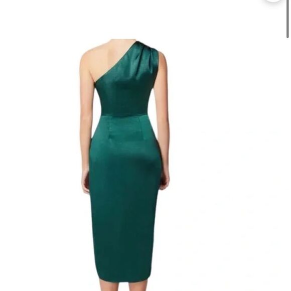 Elliatt Cassini Forest Green One Shoulder Cocktail Dress | Size M - Picture 2 of 10